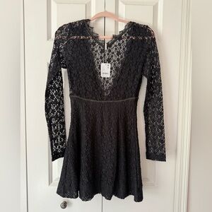 Free People Black Lace Dress - Size Small